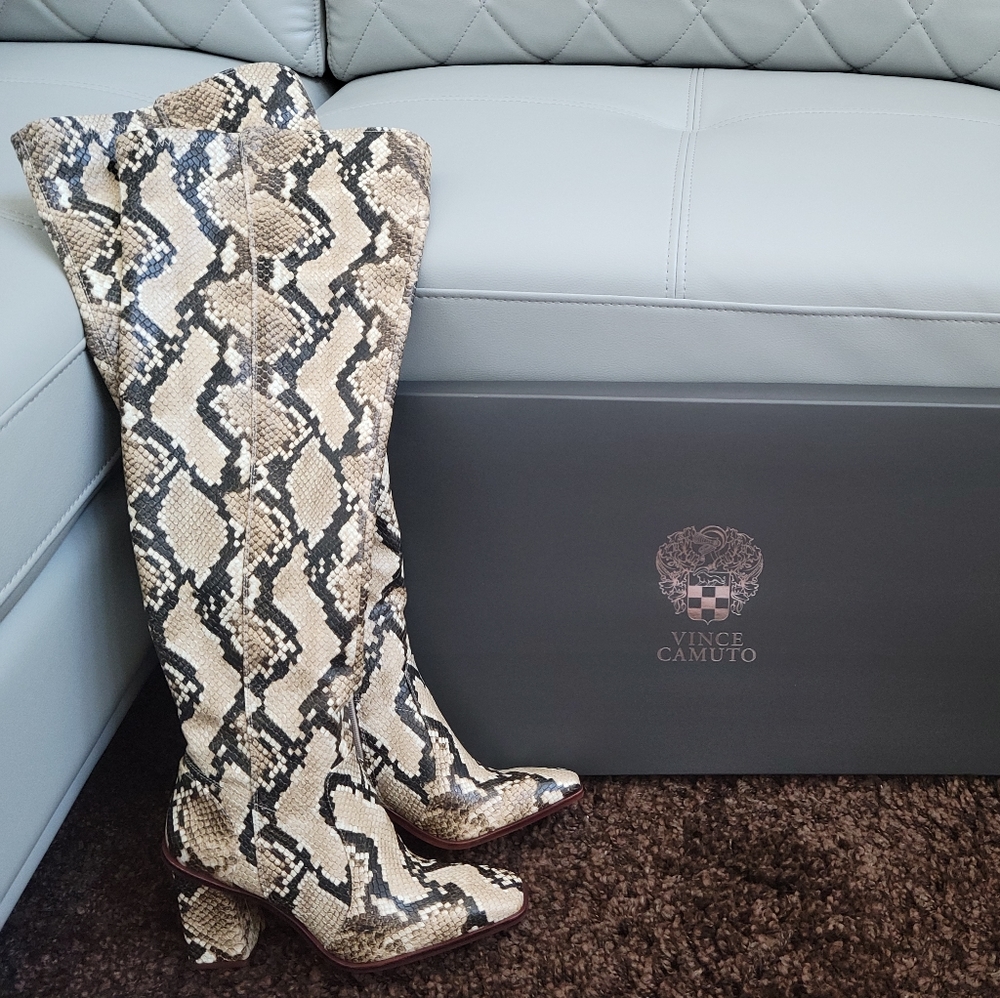 Vince Camuto Python Over the Knee Boots